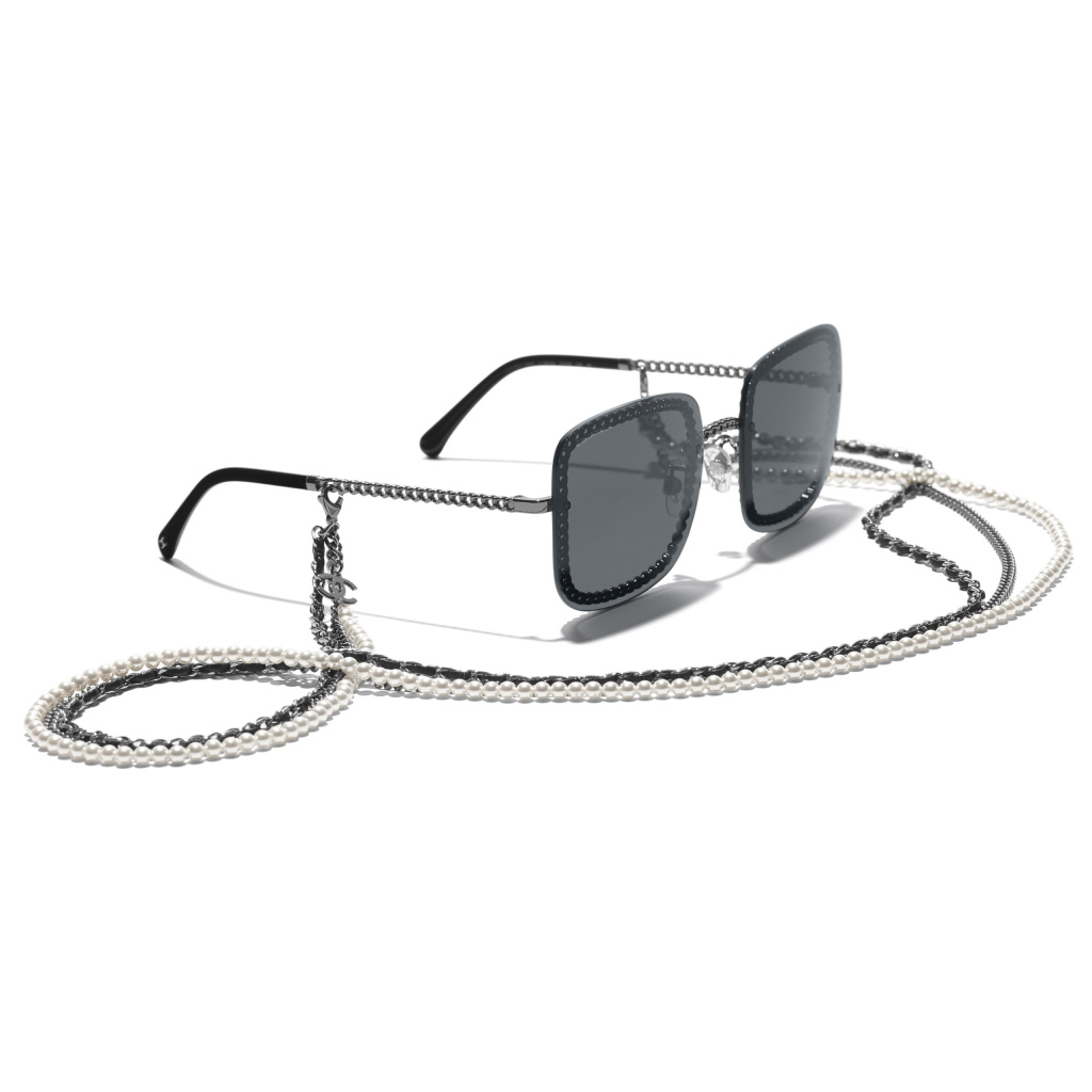 square sunglasses dark silver metal calfskin imitation pearls metal calfskin imitation pearls packshot extra axl  scaled