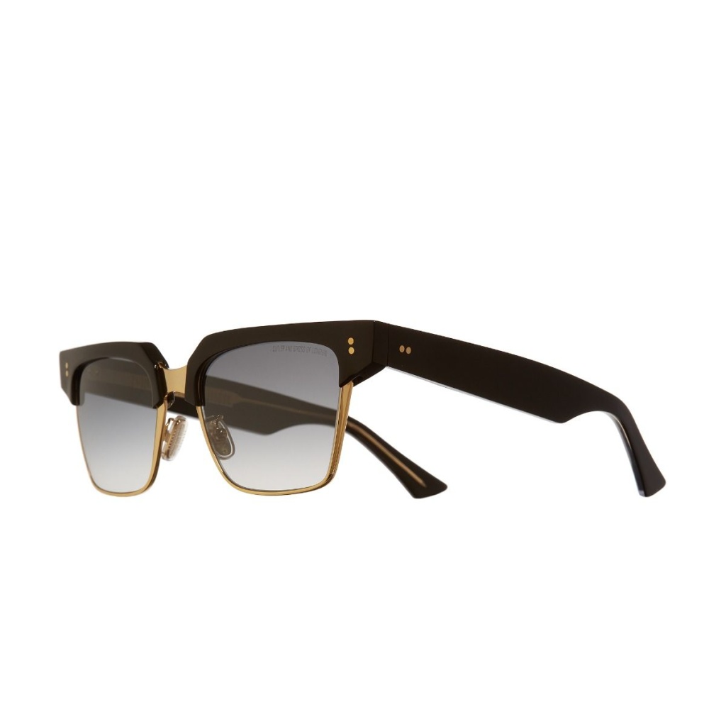 Browline Cutler and Gross CGSN-1348-55-01 Black Taxi & Gold (Grey Lens)