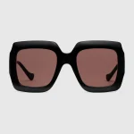 Occhiali da sole rettangolari con catena Gucci GG1022S Black Lucid