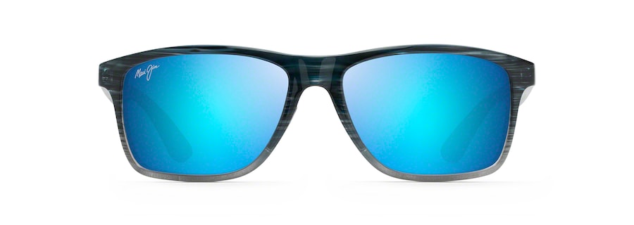 Occhiali da Sole polarizzati rettangolari ONSHORE Maui Jim B798-03S Blue Black Stripe Fade