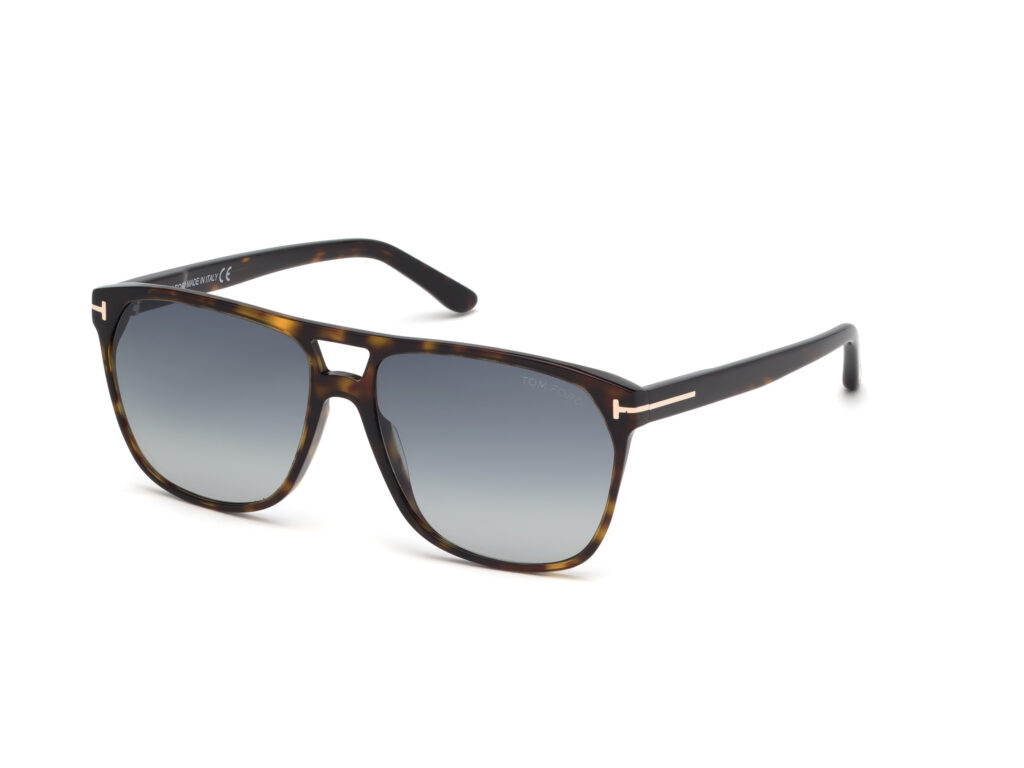 Occhiali da Sole TOM FORD FT0679 SHELTON-52W avana scura / blu grad