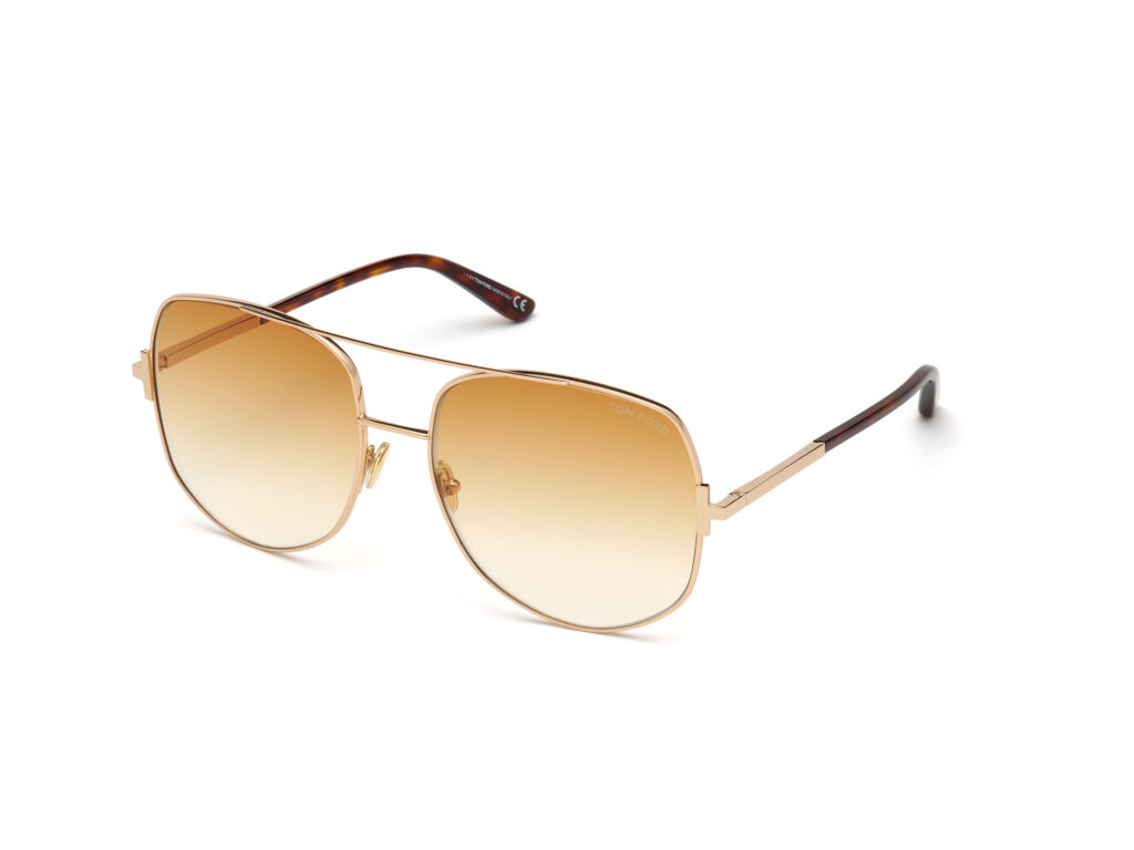 Occhiali da Sole TOM FORD FT0783 LENNOX-28F oro rosé lucido / marrone grad