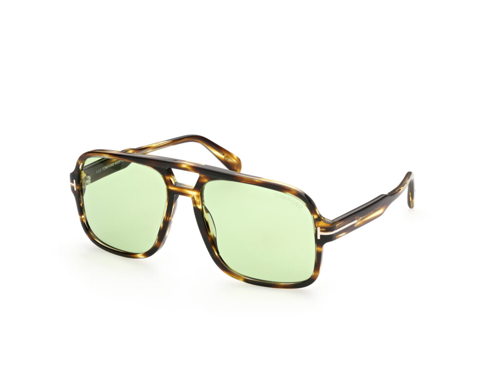 Occhiali da Sole TOM FORD FT0884 FALCONER-02-52N avana scura / verde