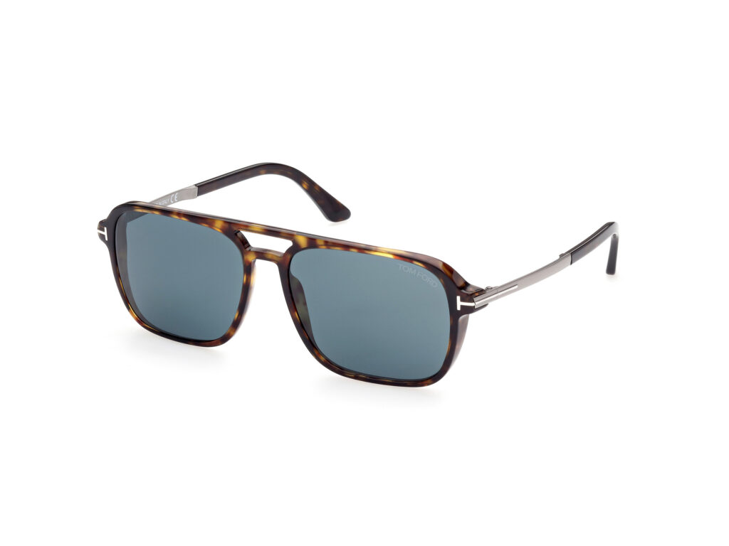 Occhiali da Sole TOM FORD FT0910 CROSBY-52V avana scura / blu