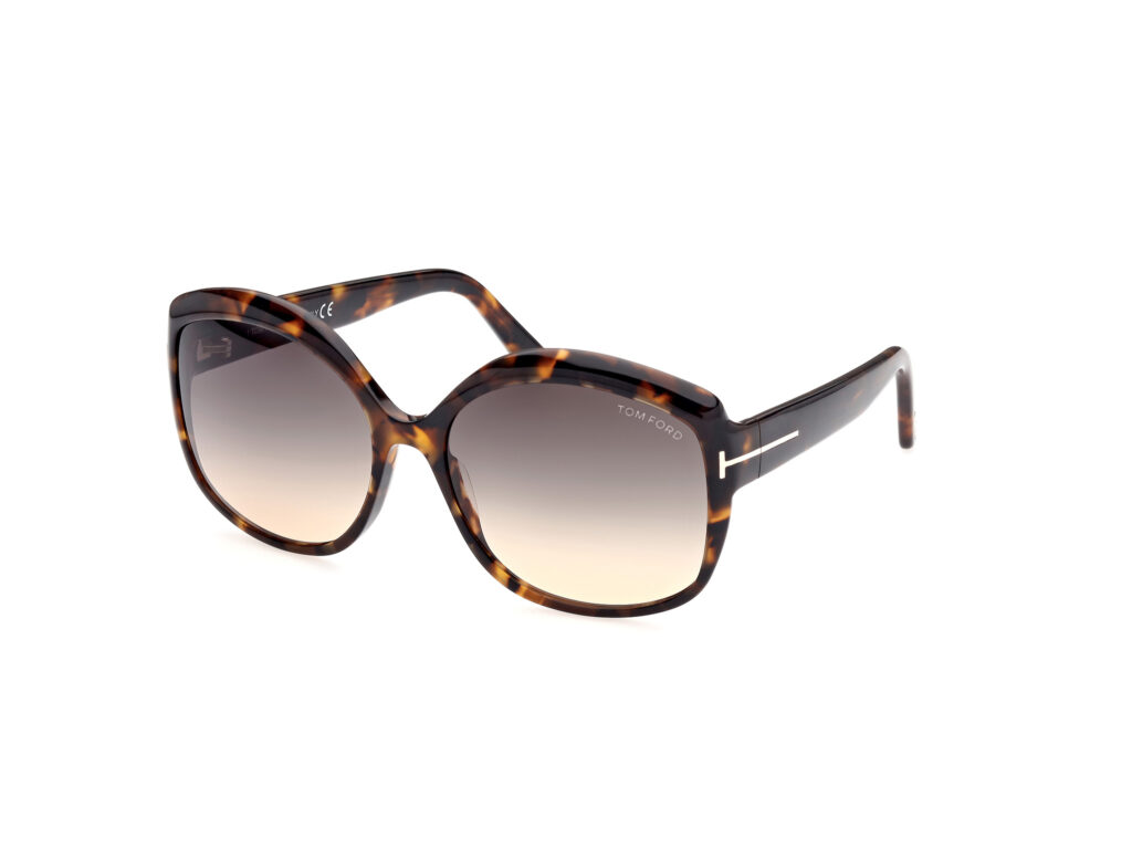 Occhiali da Sole TOM FORD FT0919 CHIARA-02-55B avana colorata / fumo grad