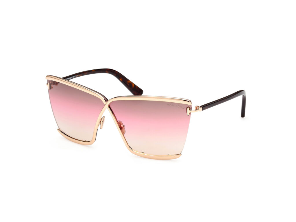 Occhiali da Sole TOM FORD FT0936 ELLE-02-28F oro rosé lucido / marrone grad