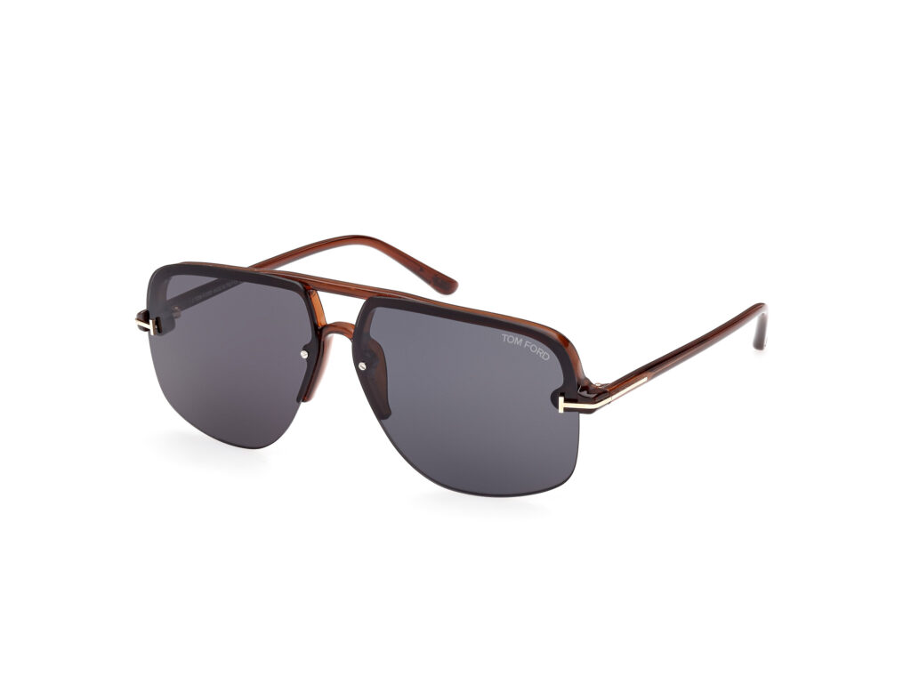 Occhiali da Sole TOM FORD FT1003 HUGO-02-45V marrone chiaro luc / blu