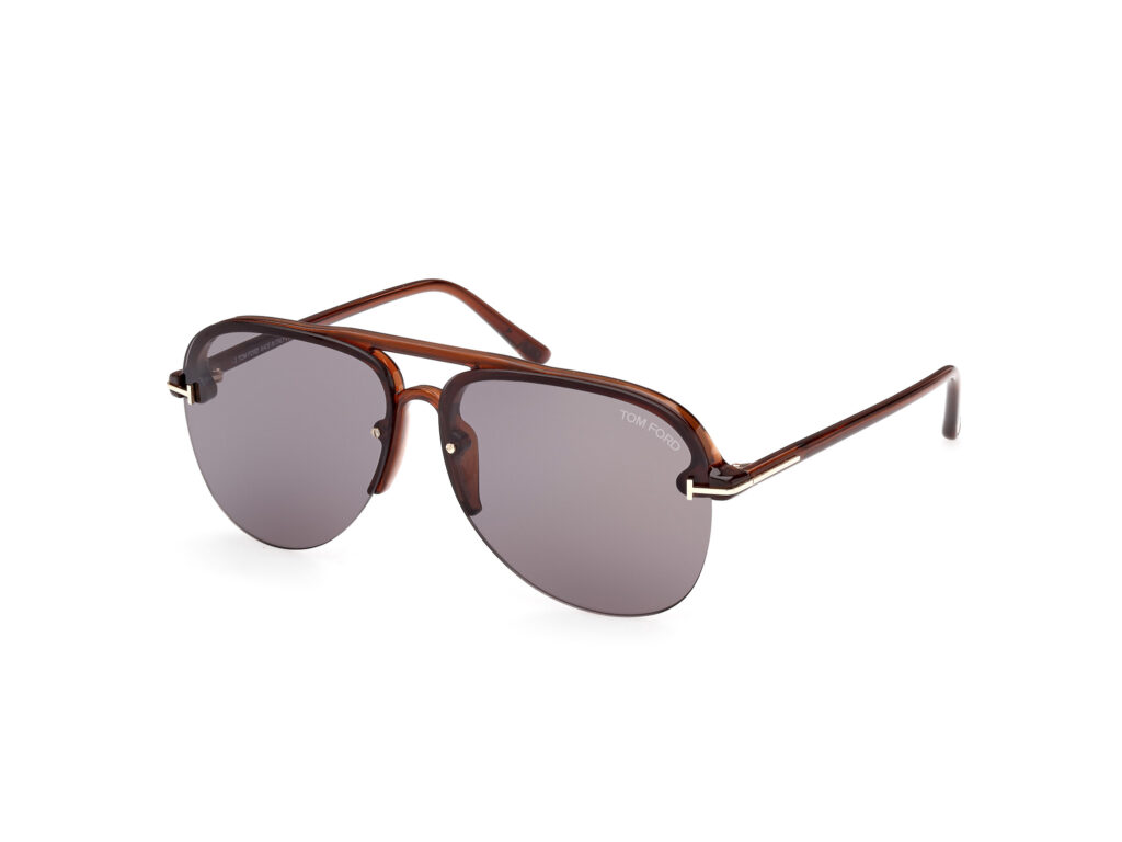 Occhiali da Sole TOM FORD FT1004 TERRY-02-45A marrone chiaro luc / fumo