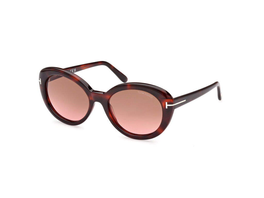 Occhiali da Sole TOM FORD FT1009 LILY-02-54B avana rossa / fumo grad