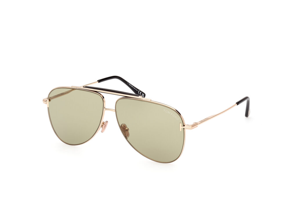 Occhiali da Sole TOM FORD FT1018 BRADY-28N oro rosé lucido / verde