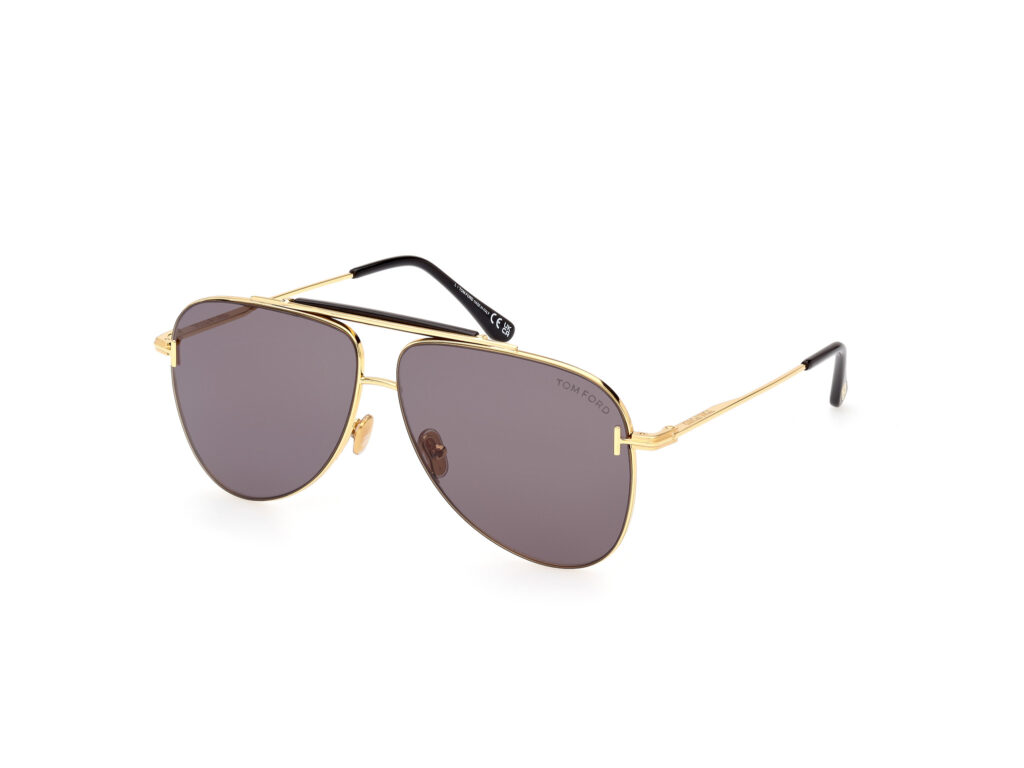 Occhiali da Sole TOM FORD FT1018 BRADY-30A oro carico lucido / fumo