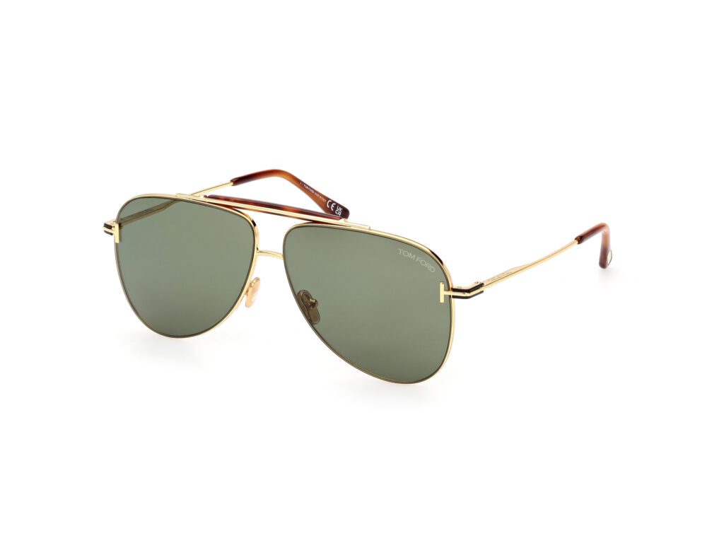 Occhiali da Sole TOM FORD FT1018 BRADY-30N oro carico lucido / verde