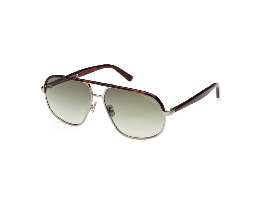 Occhiali da Sole TOM FORD FT1019 MAXWELL-14P rutenio chiaro luc / verde grad