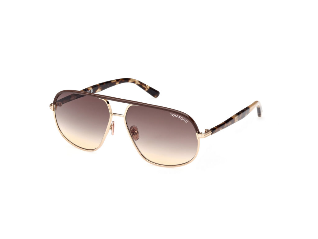 Occhiali da Sole TOM FORD FT1019 MAXWELL-28F oro rosé lucido / marrone grad