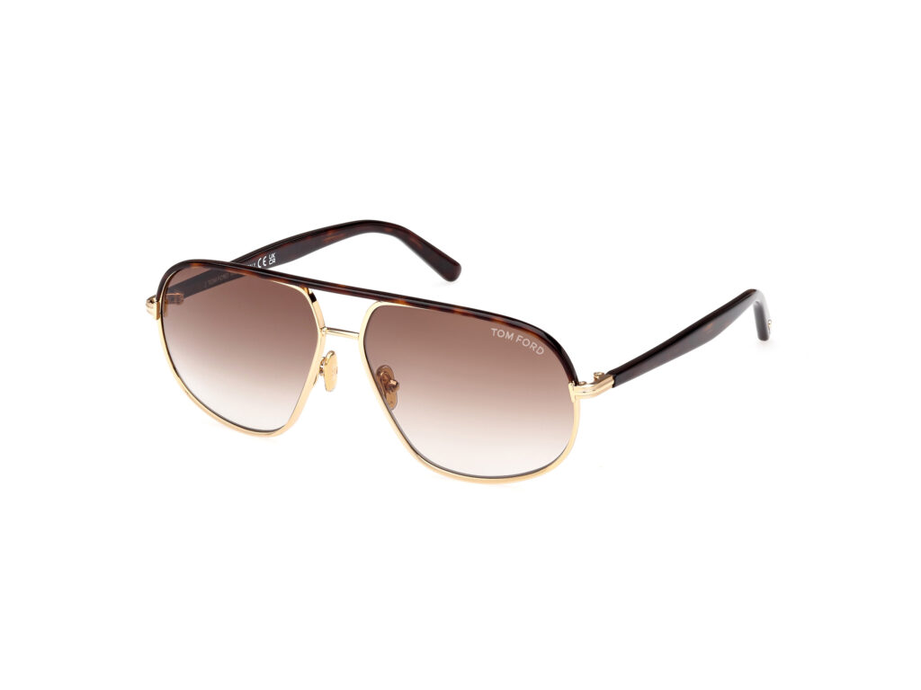 Occhiali da Sole TOM FORD FT1019 MAXWELL-30F oro carico lucido / marrone grad