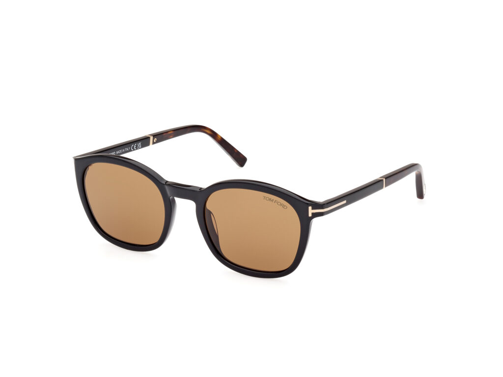 Occhiali da Sole TOM FORD FT1020 JAYSON-01E nero lucido / marrone