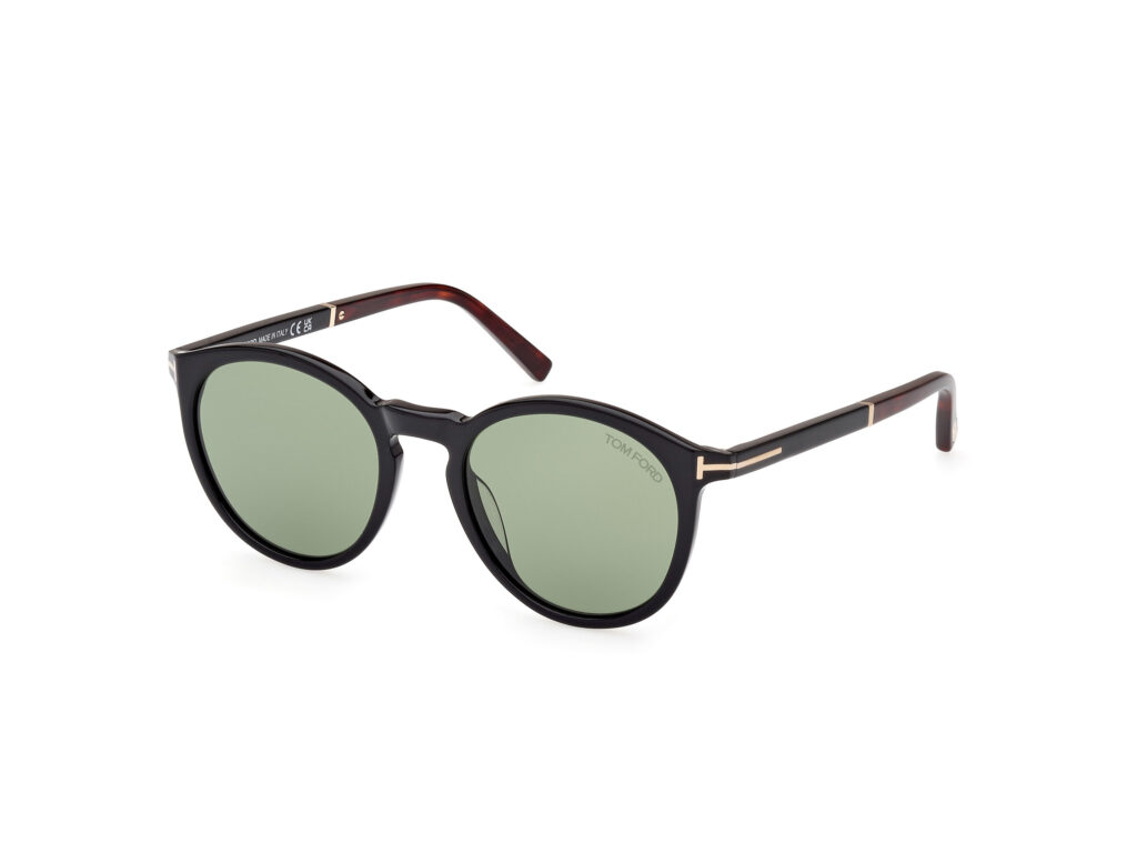 Occhiali da Sole TOM FORD FT1021 ELTON-01N nero lucido / verde