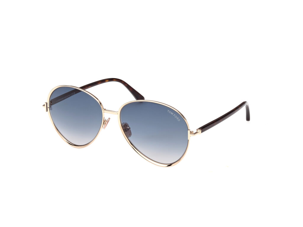 Occhiali da Sole TOM FORD FT1028 RIO-28W oro rosé lucido / blu grad