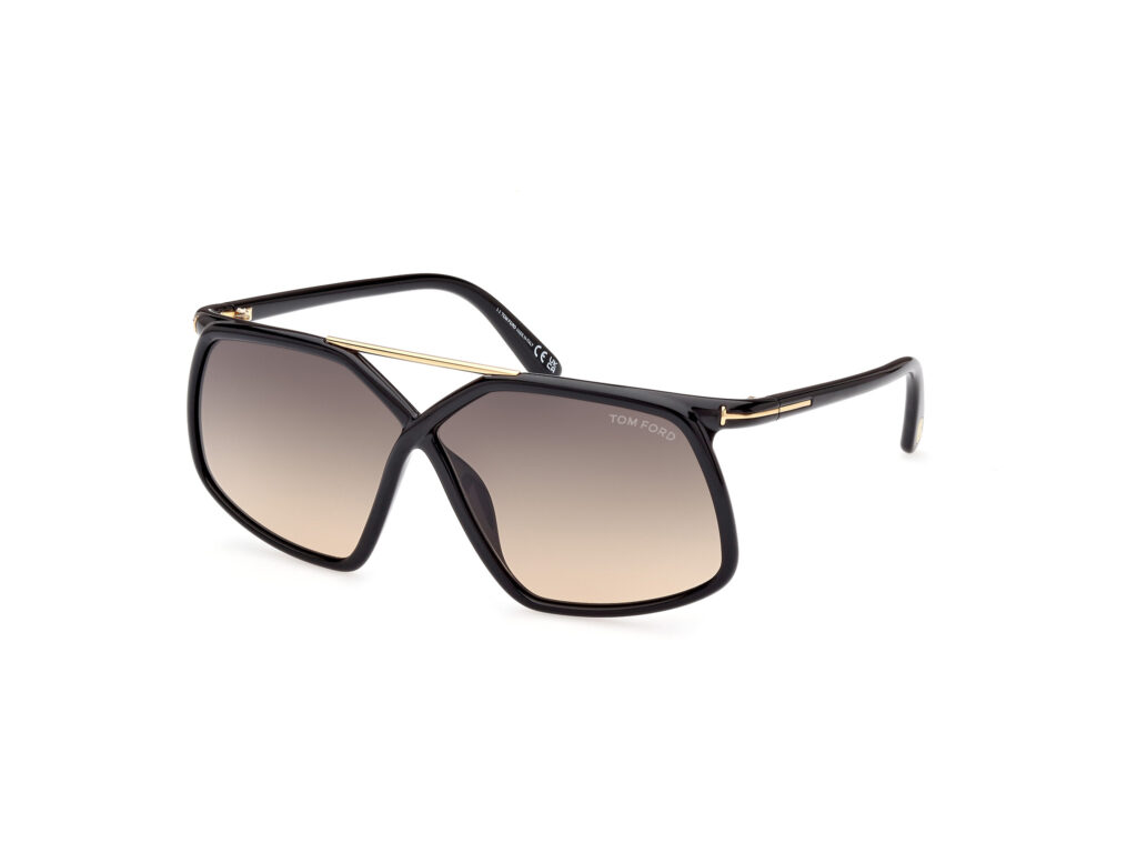 Occhiali da Sole TOM FORD FT1038 MERYL-01B nero lucido / fumo grad