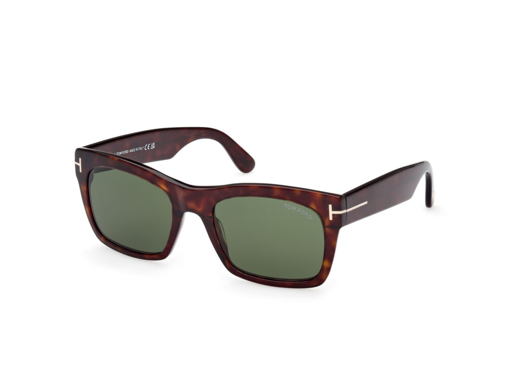 Occhiali da Sole TOM FORD FT1062 NICO-02-52N avana scura / verde