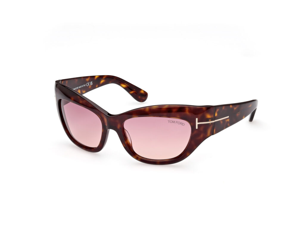 Occhiali da Sole TOM FORD FT1065 BRIANNA-52T avana scura / bordeaux grad