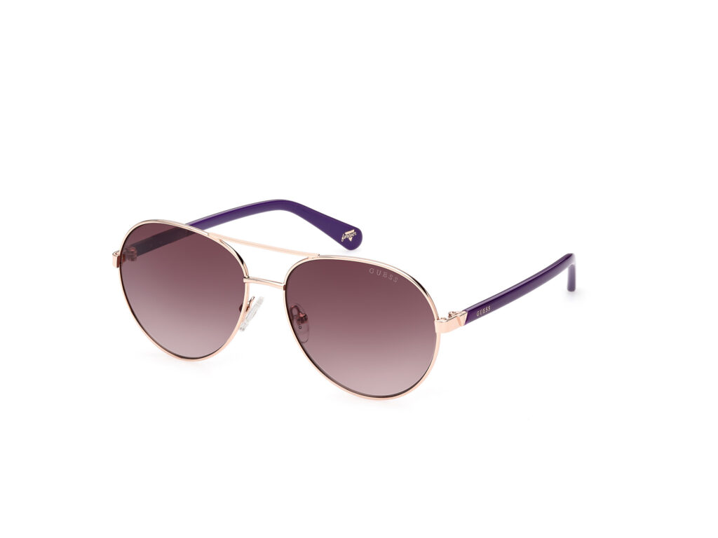 Occhiali da Sole Guess GU5213-28F oro rosé lucido / marrone grad