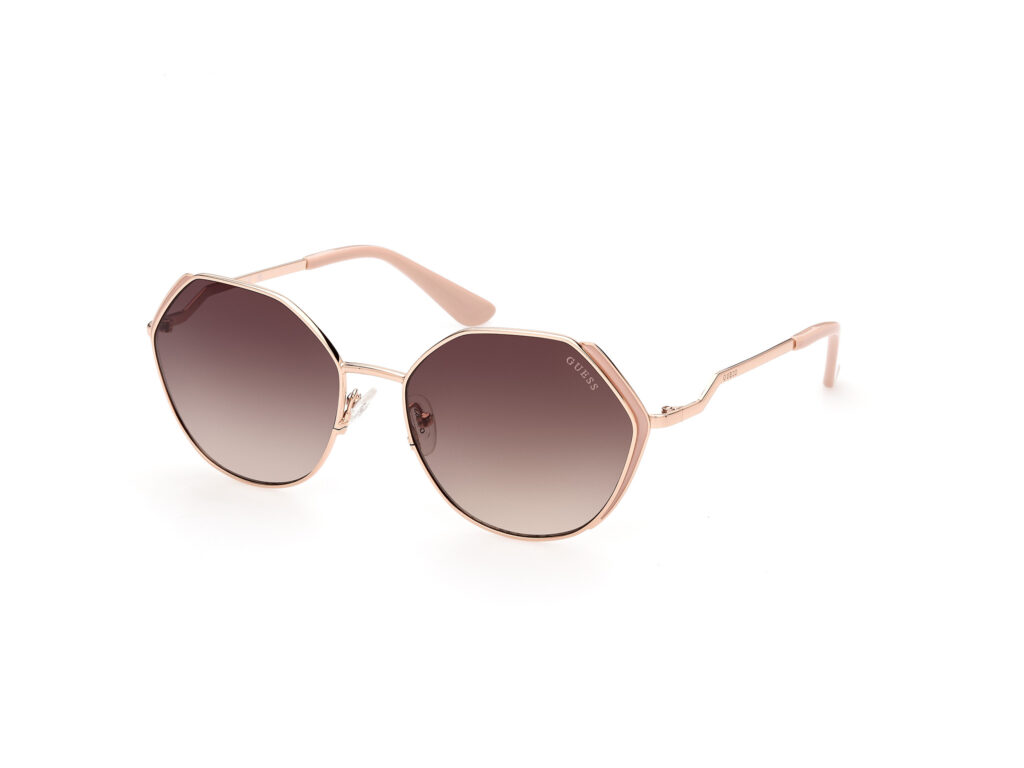 Occhiali da Sole Guess GU7842-28F oro rosé lucido / marrone grad