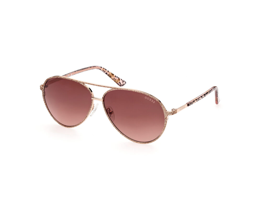 Occhiali da Sole Guess GU7847-28F oro rosé lucido / marrone grad