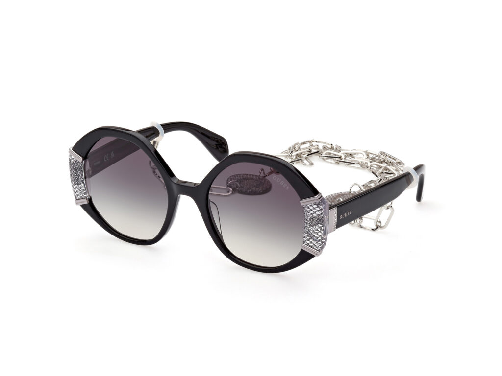 Occhiali da Sole Guess GU7874-01B nero lucido / fumo grad