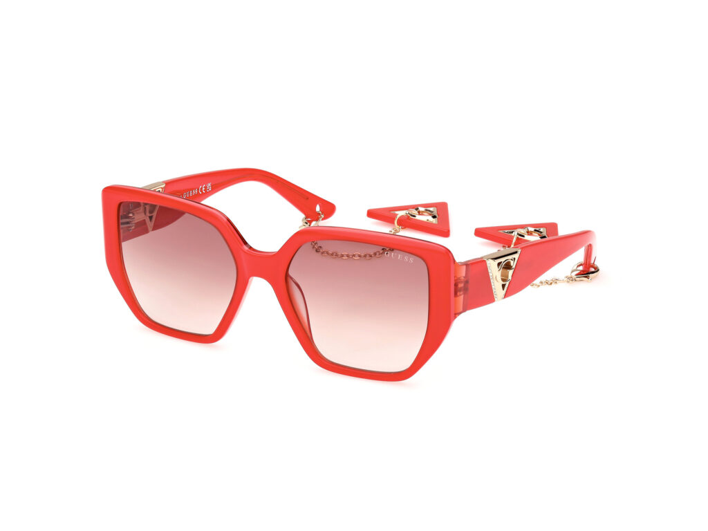 Occhiali da Sole Guess GU7892-66F rosso luc / marrone grad