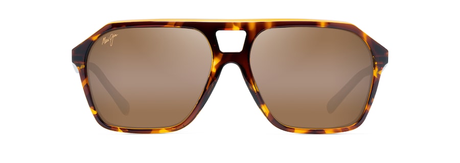 Occhiali da Sole polarizzati aviator WEDGES Maui Jim H880-10 Tortoise with Amber interior