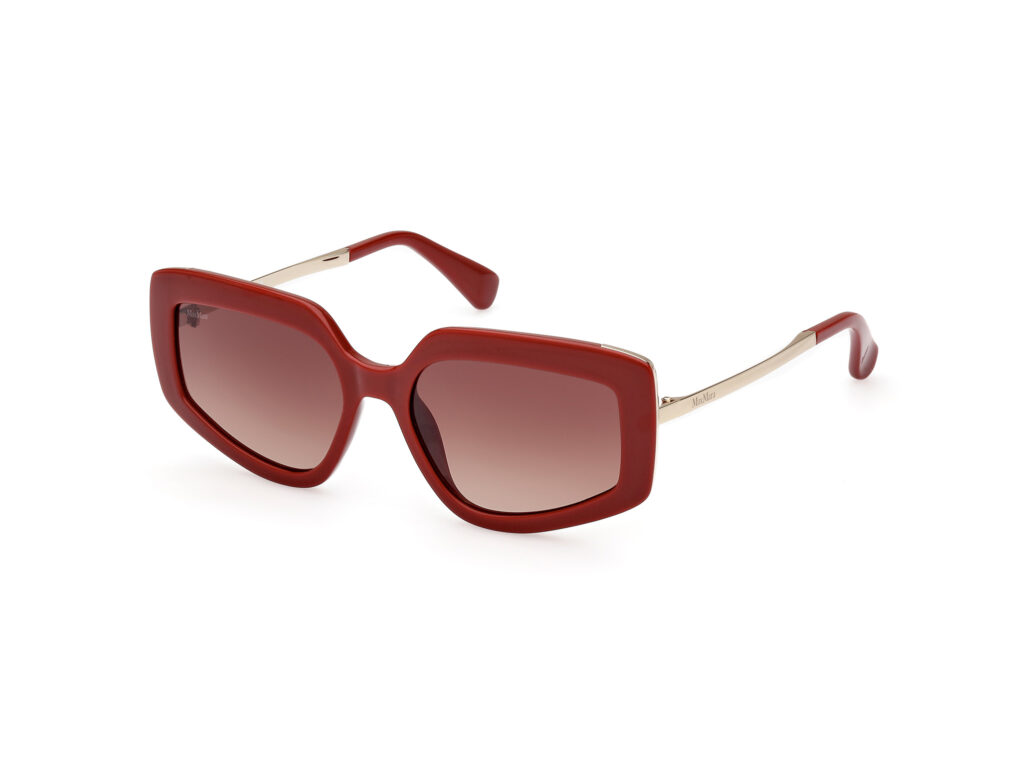 Occhiali da Sole MaxMara MM0069 DESIGN7-66F rosso luc / marrone grad