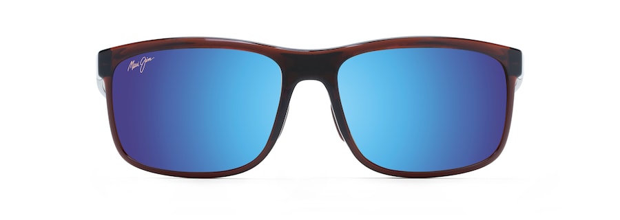 Occhiali da Sole polarizzati rettangolari HUELO Maui Jim MM449-009 Translucent Rootbeer