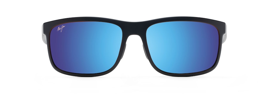 Occhiali da Sole polarizzati rettangolari HUELO Maui Jim MM449-010 Nero opaco