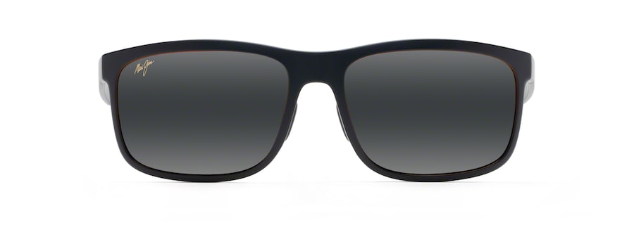 Occhiali da Sole polarizzati rettangolari HUELO Maui Jim MM449-014 Nero opaco