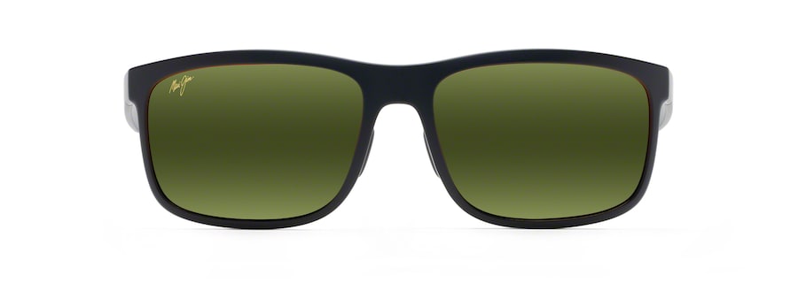 Occhiali da Sole polarizzati rettangolari HUELO Maui Jim MM449-030 Nero opaco