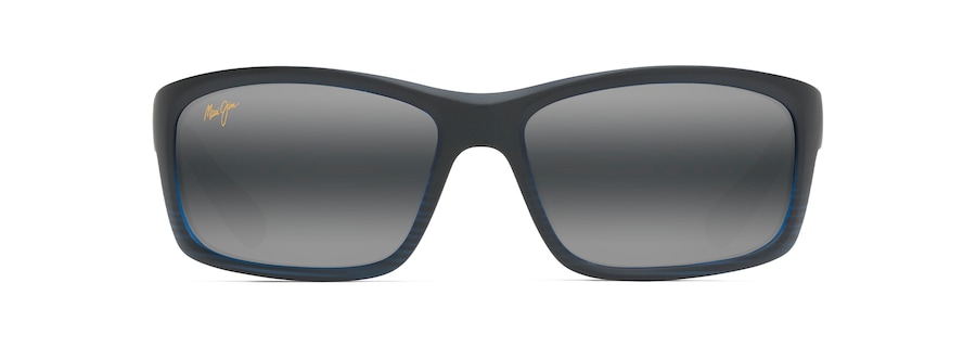 Occhiali da Sole polarizzati a mascherina KANAIO COAST Maui Jim MM766-004 Matte Translucent Blue Black with Stripe