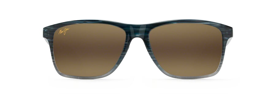 Occhiali da Sole polarizzati rettangolari ONSHORE Maui Jim MM798-007 Blue Black Stripe Fade