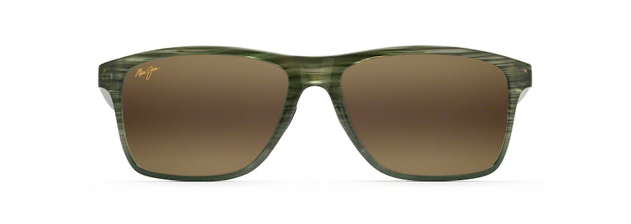 Occhiali da Sole polarizzati rettangolari ONSHORE Maui Jim MM798-008 Olive Stripe Fade