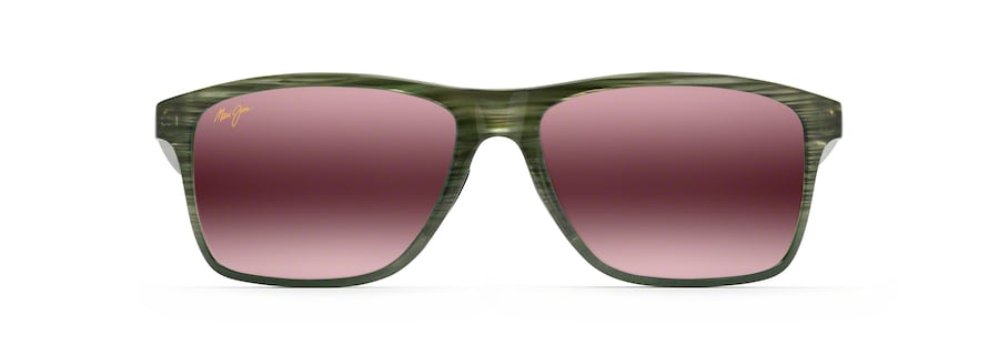 Occhiali da Sole polarizzati rettangolari ONSHORE Maui Jim MM798-028 Olive Stripe Fade