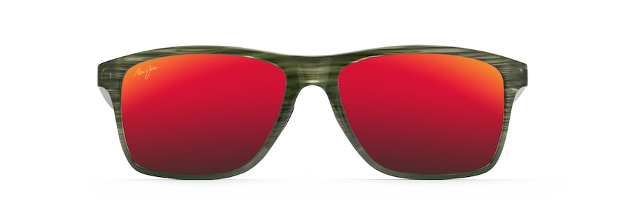 Occhiali da Sole polarizzati rettangolari ONSHORE Maui Jim MM798-044 Olive Stripe Fade