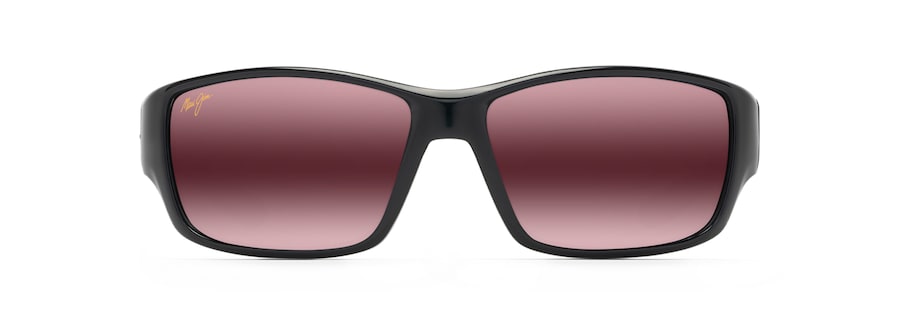 Occhiali da Sole polarizzati a mascherina LOCAL KINE Maui Jim MM810-036 Shiny Black with Grey and Maroon