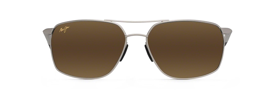 Occhiali da Sole polarizzati rettangolari PUU KUKUI Maui Jim MM857-015 Argento