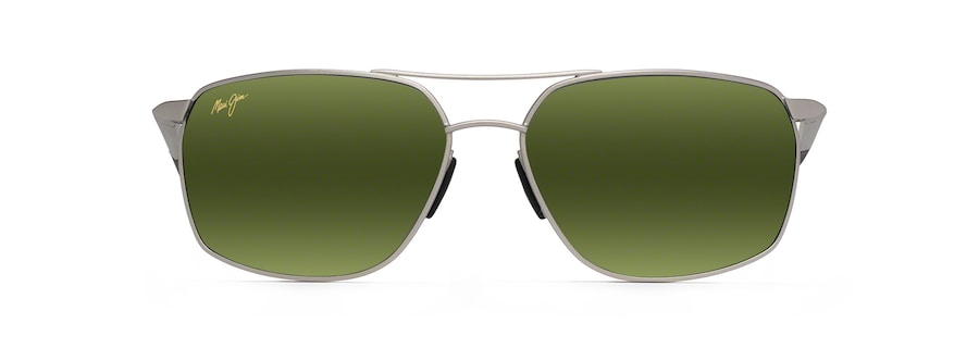 Occhiali da Sole polarizzati rettangolari PUU KUKUI Maui Jim MM857-021 Argento