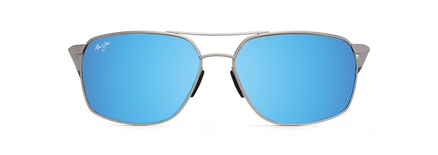 Occhiali da Sole polarizzati rettangolari PUU KUKUI Maui Jim MM857-024 Argento