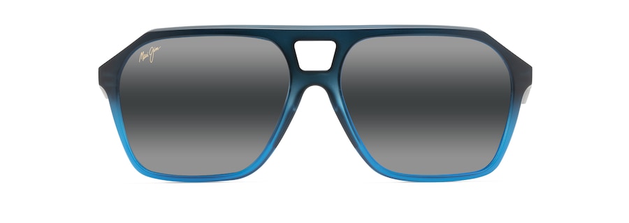 Occhiali da Sole polarizzati aviator WEDGES Maui Jim MM880-003 Matte Black Fade to Blue