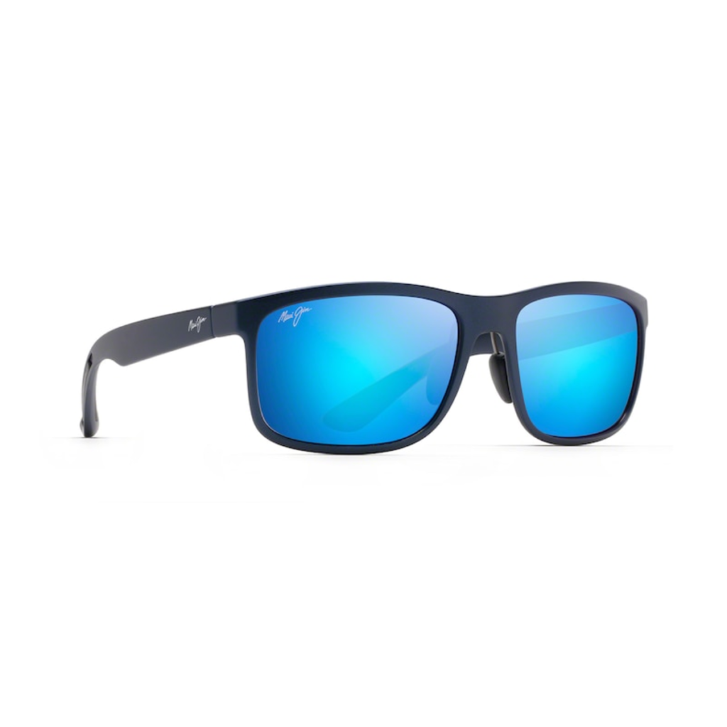 Occhiali da Sole Polarizzati Rettangolari HUELO Maui Jim B449-03 Blu Opaco