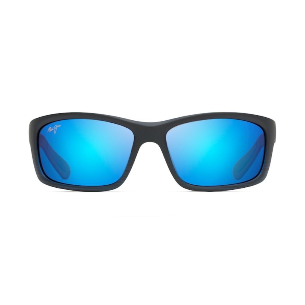 Occhiali da Sole Polarizzati a Mascherina KANAIO COAST Maui Jim B766-08C Nero blu traslucido opaco con striscia