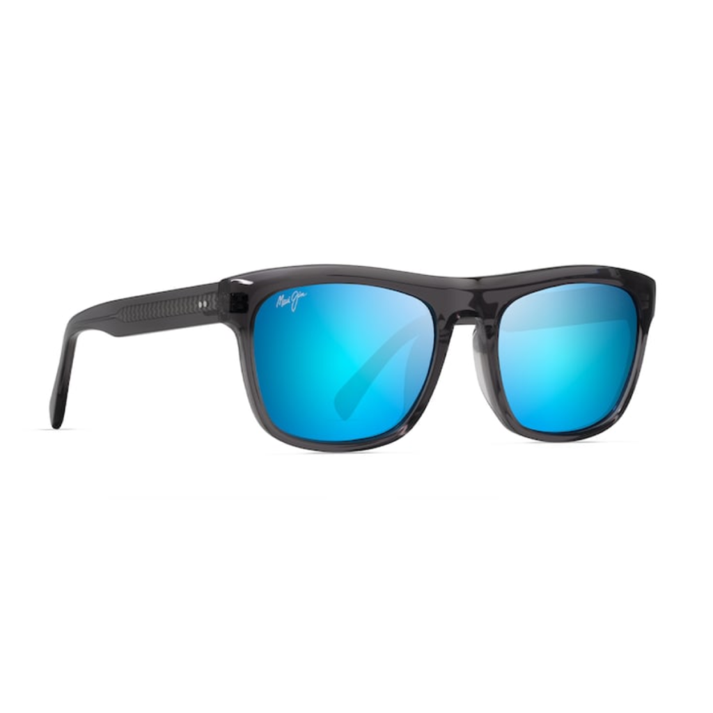 Occhiali da Sole polarizzati rettangolari S-TURNS Maui Jim B872-14 Dark Translucent Grey