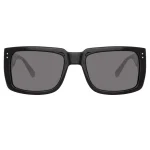 LINDA FARROW MORRISON RECTANGULAR SUNGLASSES IN BLACK LFL1027C1SUN